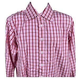 Hamilton Shirt Co Shirt Mens Large Red Gingham Button Up Made in USA Casual